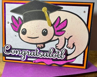 Axolotl graduation card