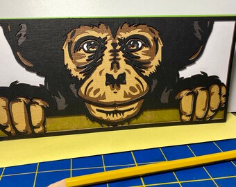 Chimpanzee handmade card