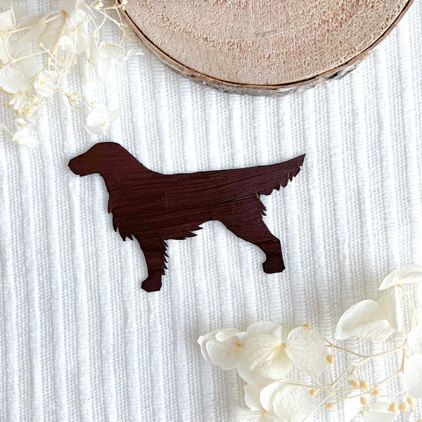 Brauner Flat-Coated Retriever Magnet, Handarbeit, Geschenk, Haustier