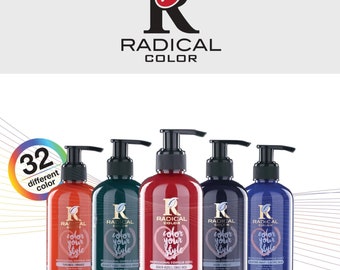 Radical Semi Permanent Hair Dye, 250 ml, Temporary Hair Dye, Ammonia-Free, Easy Apply, Suitable For Vegan and Kids