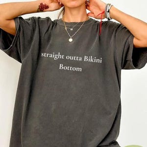 Bikini Bottom Unisex Tee, Straight Outta Design, Spongebob Shirt, Vintage Style Graphic, Soft Cotton Top, Funny Slogan Tshirt, Summer Beach