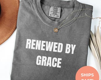 Comfort Colors 'Renewed By Grace' Christian T-Shirt