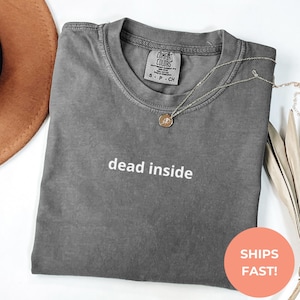Dead Inside Shirt - Dark Humor Tee for the Emotionally Numb, Sarcastic Souls, and Mentally Checked Out Folks Living on Vibes and Caffeine