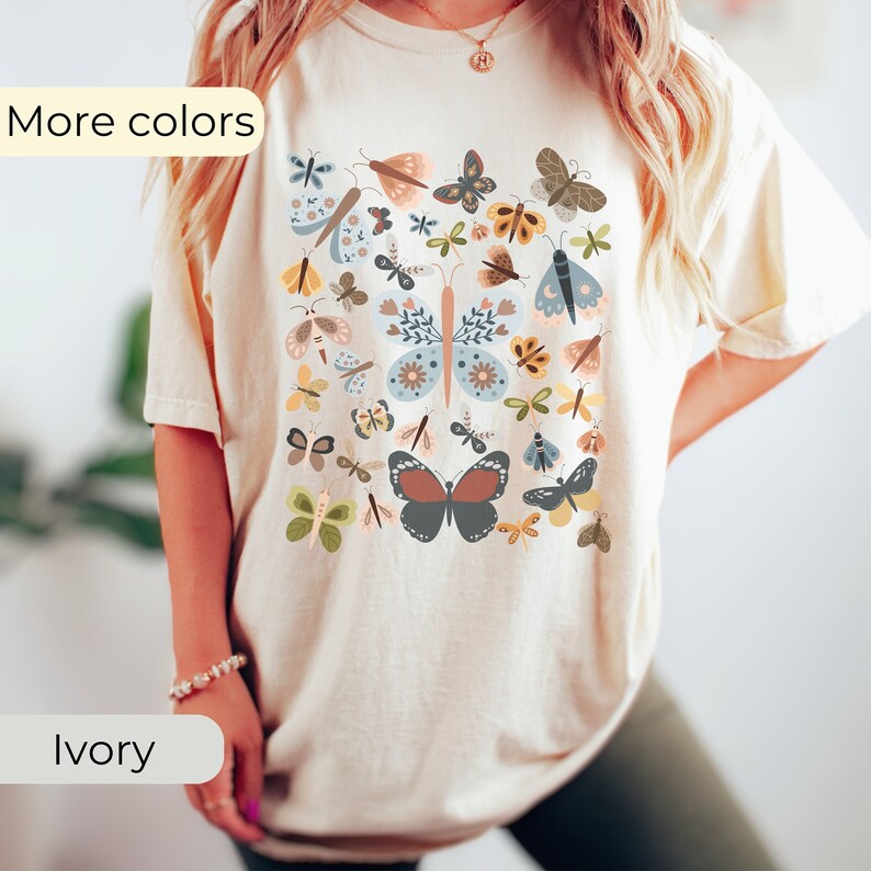 Vintage Butterfly Moth Tshirt, Boho Cottagecore Comfort Colors® Shirt