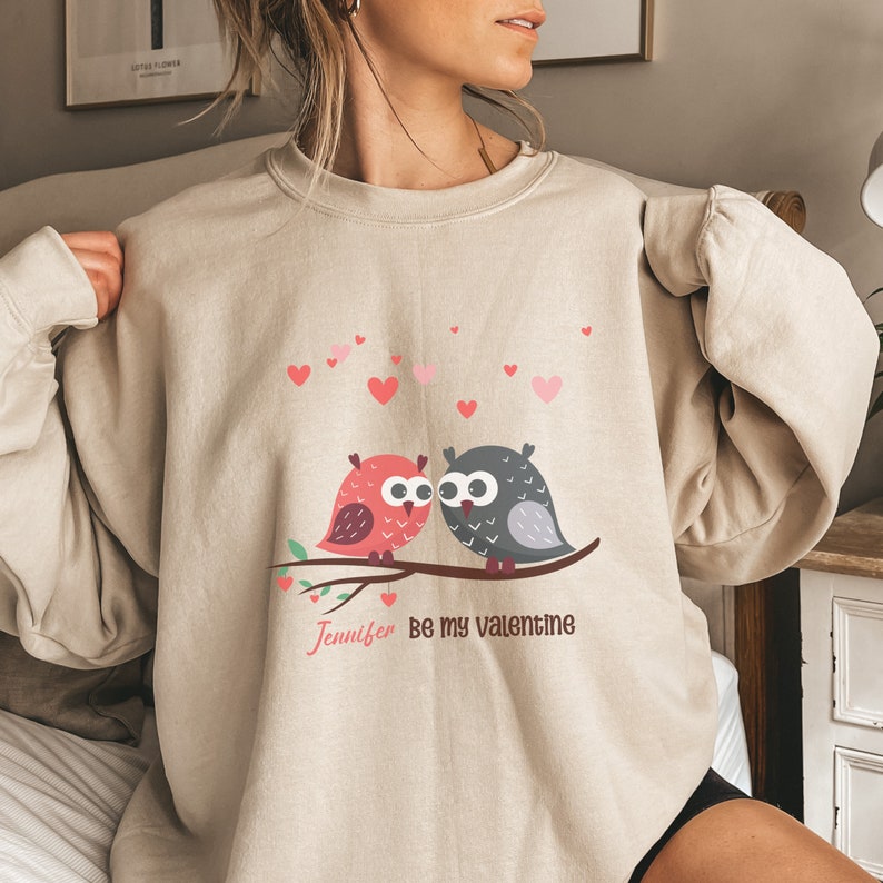 Custom Valentines Love Birds Shirt, Be My Valentine Day Sweater
