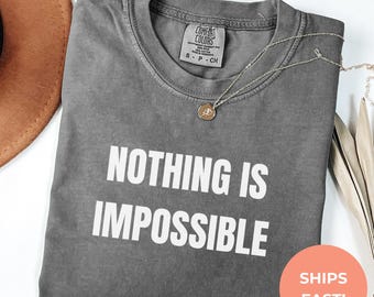Comfort Colors Christian T-Shirt | Nothing Is Impossible Bible Verse Tee
