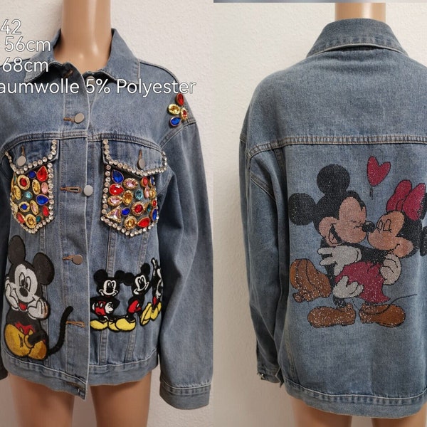 Mickey Mouse Denim Jeansjacke Größe 42