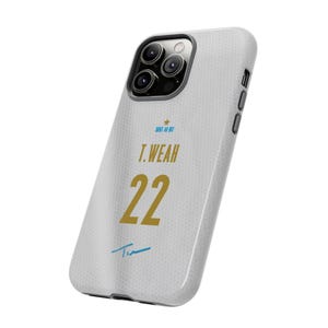 Timothy Weah #22 Jersey Phone Case | Marseille Style Football Case iPhone, Samsung Cover image 1