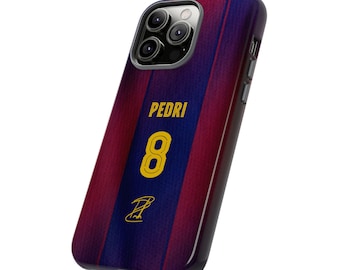 Pedri #8 Jersey Phone Case | Barcelona Style Football Case iPhone, Samsung Cover
