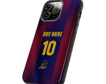 FC Barcelona Style Custom Name Phone Case | Personalized Football Jersey Case iPhone, Samsung Cover