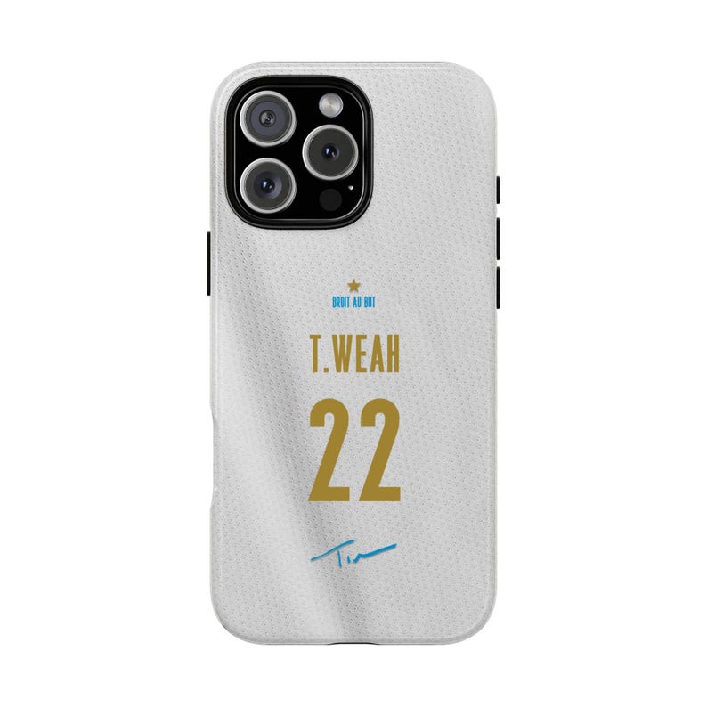 Timothy Weah #22 Jersey Phone Case | Marseille Style Football Case iPhone, Samsung Cover image 5