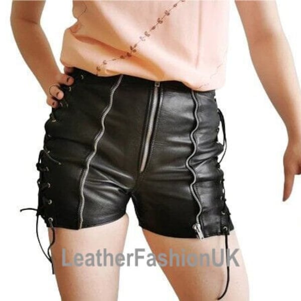 Sexy Leather Mini Short, UnderWear Women Mini Skirt, Christmas Gift Dress Slim Fit Split Skirt  Women, Solid Metal Buckle Low-Waisted