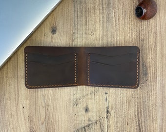 CLASSİC LEATHER WALLET - Brown -  Personalized Custom Corporate Gifts  - Minimalist Bifold Wallet