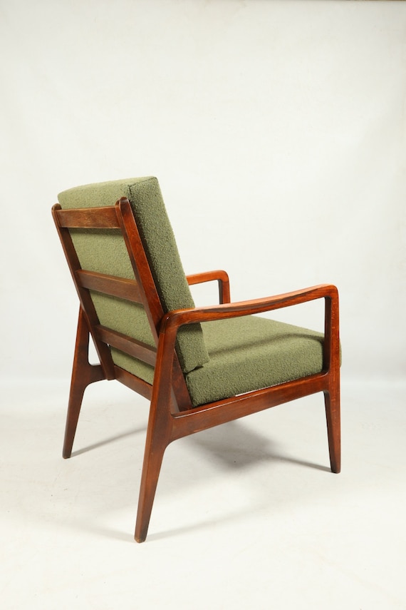 【MARKET B】BROMSON vintage chair WFC063 Mid-century Armchair Vintage Green Boucle Cushion Wooden