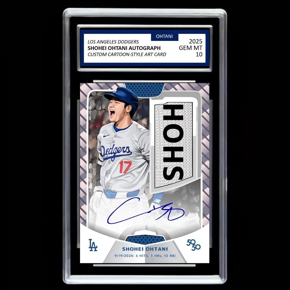 Godzilla Ohtani Custom Art Trading Card – 2025 Crazy Card Collector Set – MLB Shohei Ohtani / Godzilla Mashup