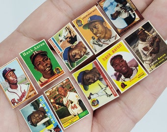 Hank Aaron #44 aangepaste mini-honkbalkaartenset Rookie HOF Milwaukee Braves nieuw!