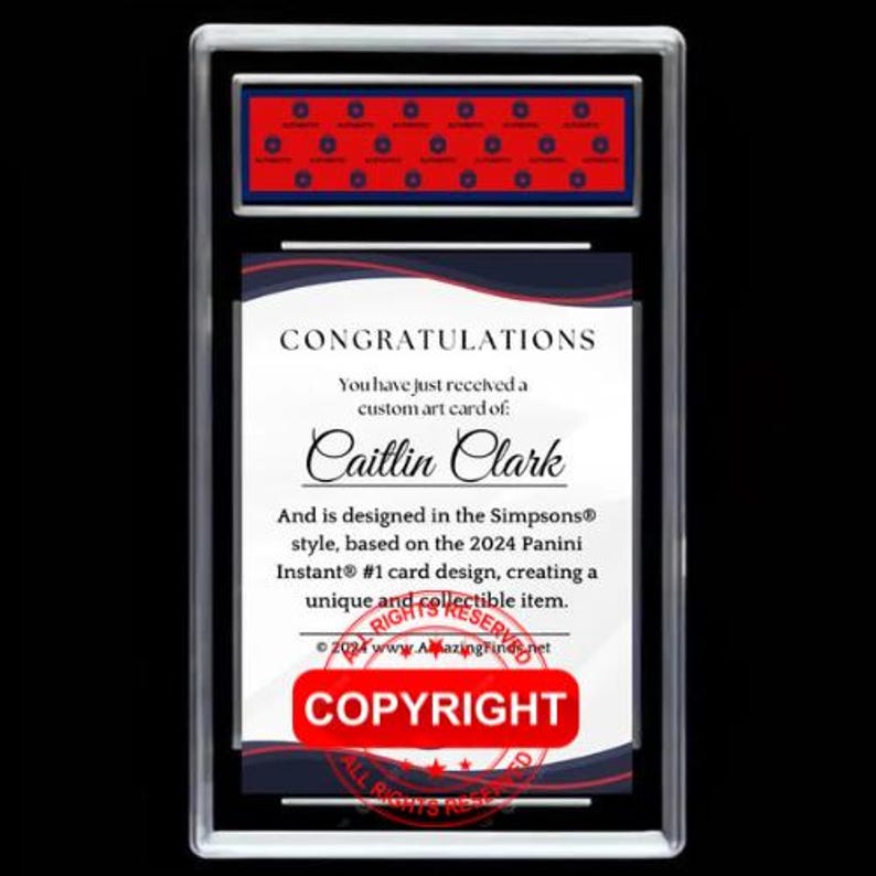 Caitlin Clark #22 2024 Womens Basketball Simpsons Rookie Card - Graded GEM-MINT 10 image 2