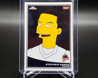 Stephen Curry 2009-10 Rookie RC Golden State Warriors Custom Art Facsimile ACEO Card in the Simpsons Style!