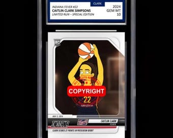 Caitlin Clark #22 2024 Womens Basketball Simpsons Rookie Card - Graded GEM-MINT 10