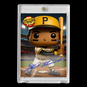 Roberto Clemente 2025 #21 Pittsburgh Pirates, faksymile autografu, spersonalizowana karta Funko Pop Vinyl w stylu kreskówkowym!