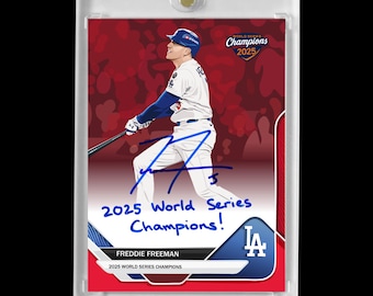 Freddie Freem 2025 #5 Dodgers Facsímile Auto Cartoon Art Card - Edición limitada