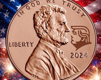 2024 President Donald Trump MAGA Lincoln Cent Penny Counterstamp Lucky Coin