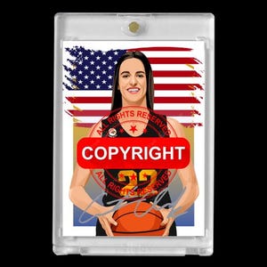 Caitlin Clark #22 2024 Women's Basketball Autogramm Cartoon Art Style Mintkarte