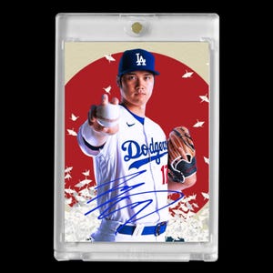Shohei Ohtani 2024 #17 Los Angeles Dodgers Faksimile Autogramm Japan Kunst Mint Karte!