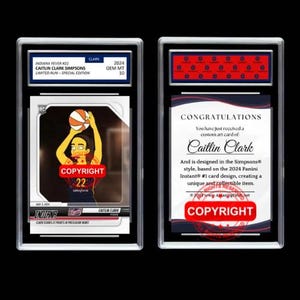 Caitlin Clark #22 2024 Womens Basketball Simpsons Rookie Card - Graded GEM-MINT 10 image 3