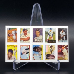 Juego de minitarjetas Willie Mays n.° 24 Hoja de tarjetas sin cortar New Mint del novato New York Giants