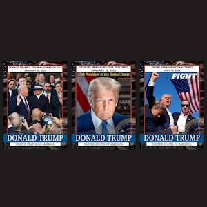 Jeu de 3 cartes de collection Donald Trump – Inauguration et moments historiques