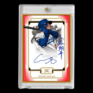 Shohei Ohtani 2025 #17 Los Angeles Dodgers Fac-símile Duplo Autógrafo Cartão de Arte Personalizado Estilo Desenho Animado!