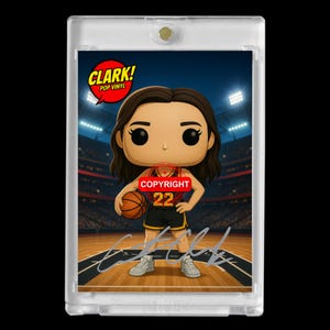 Caitlin Clark #22 2025 Frauen Basketball Cartoon Funko Pop Vinyl-Stil Faksimile Auto Mint Kunst Karte!