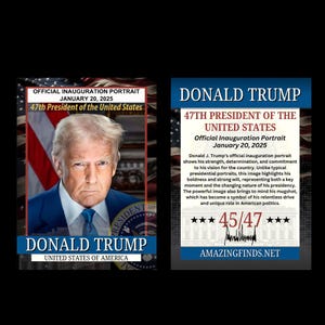 Portrait officiel d'investiture de Donald Trump Carte à collectionner MAGA Make America Great Again 2025 État neuf