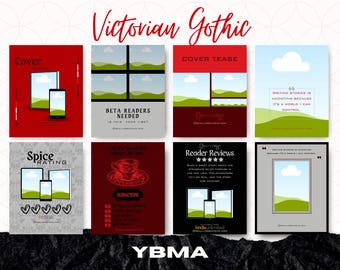 Victorian Gothic Author Marketing Templates, Bookstagram Kit (Canva)