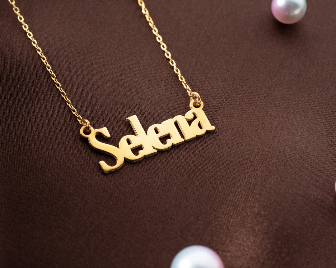 14k Real Gold Name Necklace Any Name Necklace Solid Gold Etsy UK