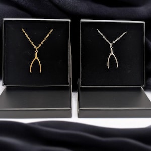 Conan Gray Wishbone Stainless Steel Pendant Necklace Link Chain Silver or Gold Cute Girls Gift Present Inspired Copy