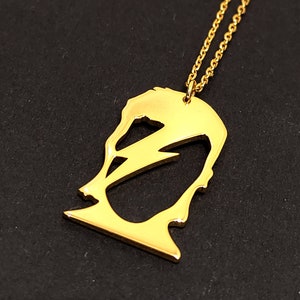 Wisiorek i łańcuszek Aladdin Sane Davida Bowiego (srebro 925) Prezent premium Biżuteria rock and rollowa Sterling David Bowie wysokiej jakości zdjęcie 1