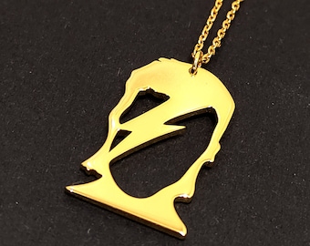 David Bowie Aladdin Sane Pendant and Chain (925 Silver) Premium Gift Rock and Roll Jewellery Sterling David Bowie High Quality