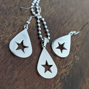 Conan Gray Necklace Teardrop and Star Pendant Ball Chain Earrings or Bracelet Stainless Steel Found Heaven Album Never Ending Song Copy Gift