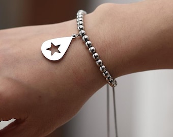 Conan Gray Bracelet- Star Pendant and Ball Chain Stainless Steel Found Heaven Album Never Ending Song Design Copy Gift Jewellery Guitar Pick