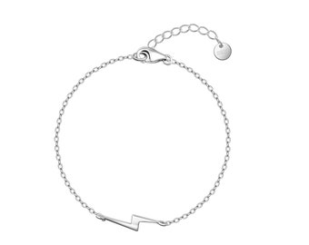 Silber Blitz Armband, Flash Thunder, Statement-Stück, Geschenkideen, Hochzeitsarmband, verstellbare Premium Damen, Mädchen, massives Silber