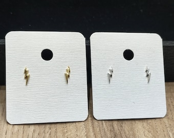 Jagged Lightning Bolt Stud Earrings (925 Silver) Silver or Gold Flash Thunder, Gift Ideas, Premium Womens Mens Unisex Cute petite friendship