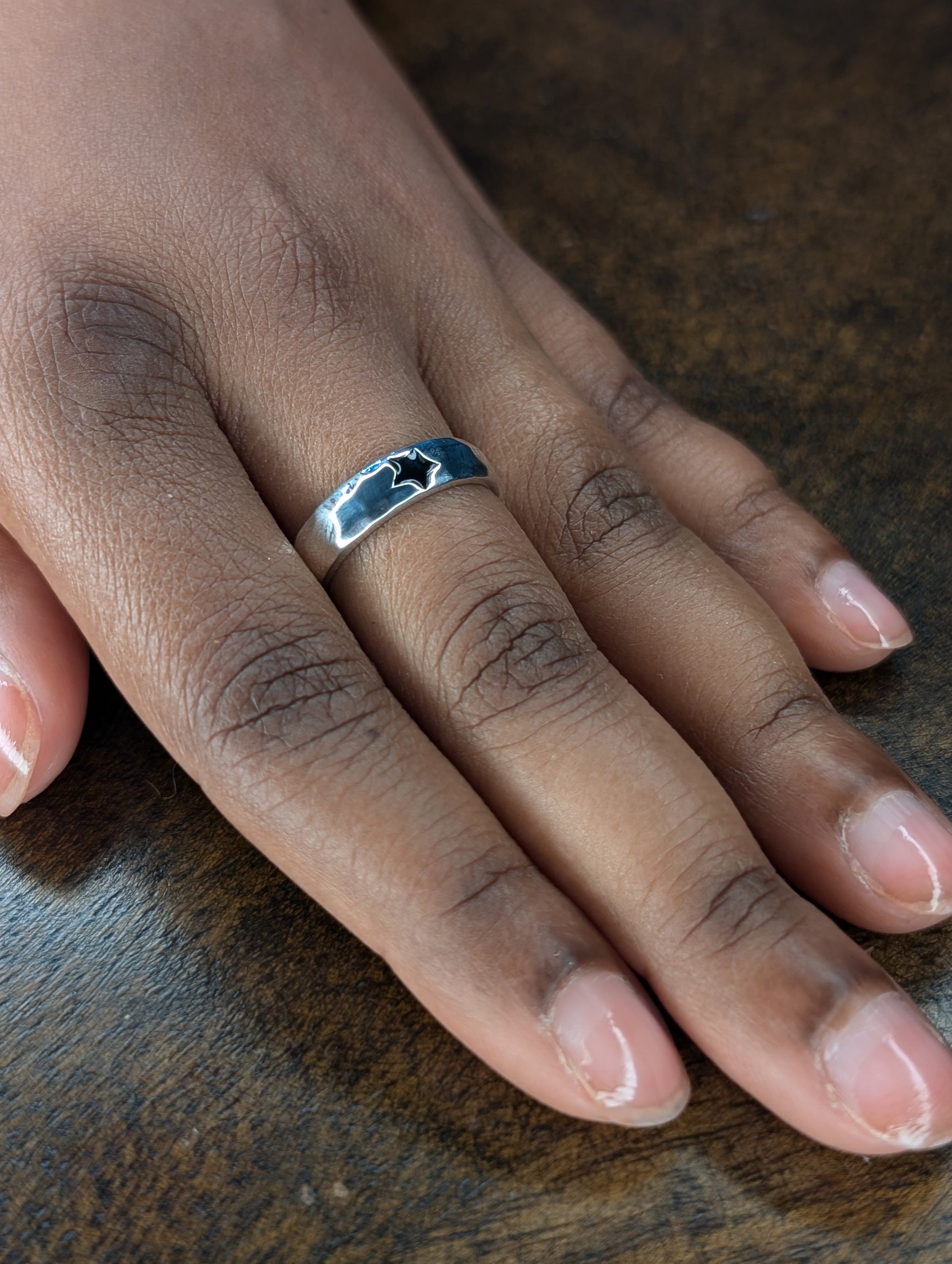 Blackstar Open Ring (925 Silver) Sterling Silver, Bold Jewellery