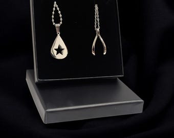 Conan Gray Wishbone and Teardrop Necklace Set Stainless Steel