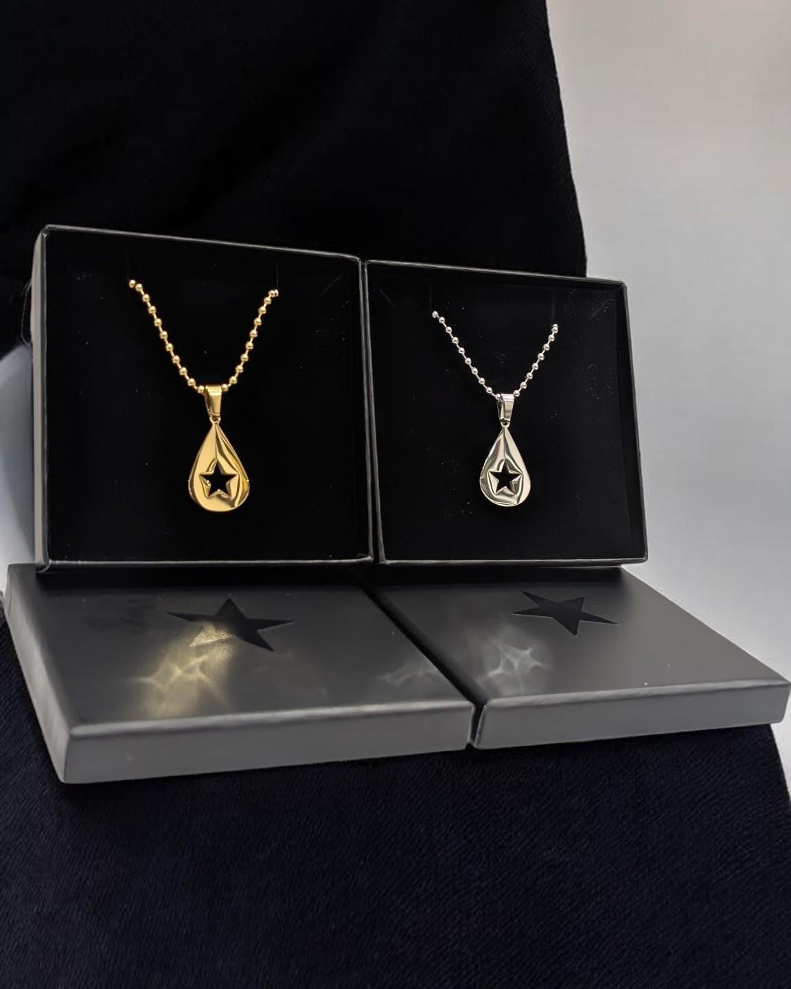Conan Gray Necklace Teardrop and Star Pendant Ball Chain Earrings