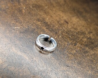 Blackstar Open Ring (925 Silver) Sterling Silver, Bold Jewellery