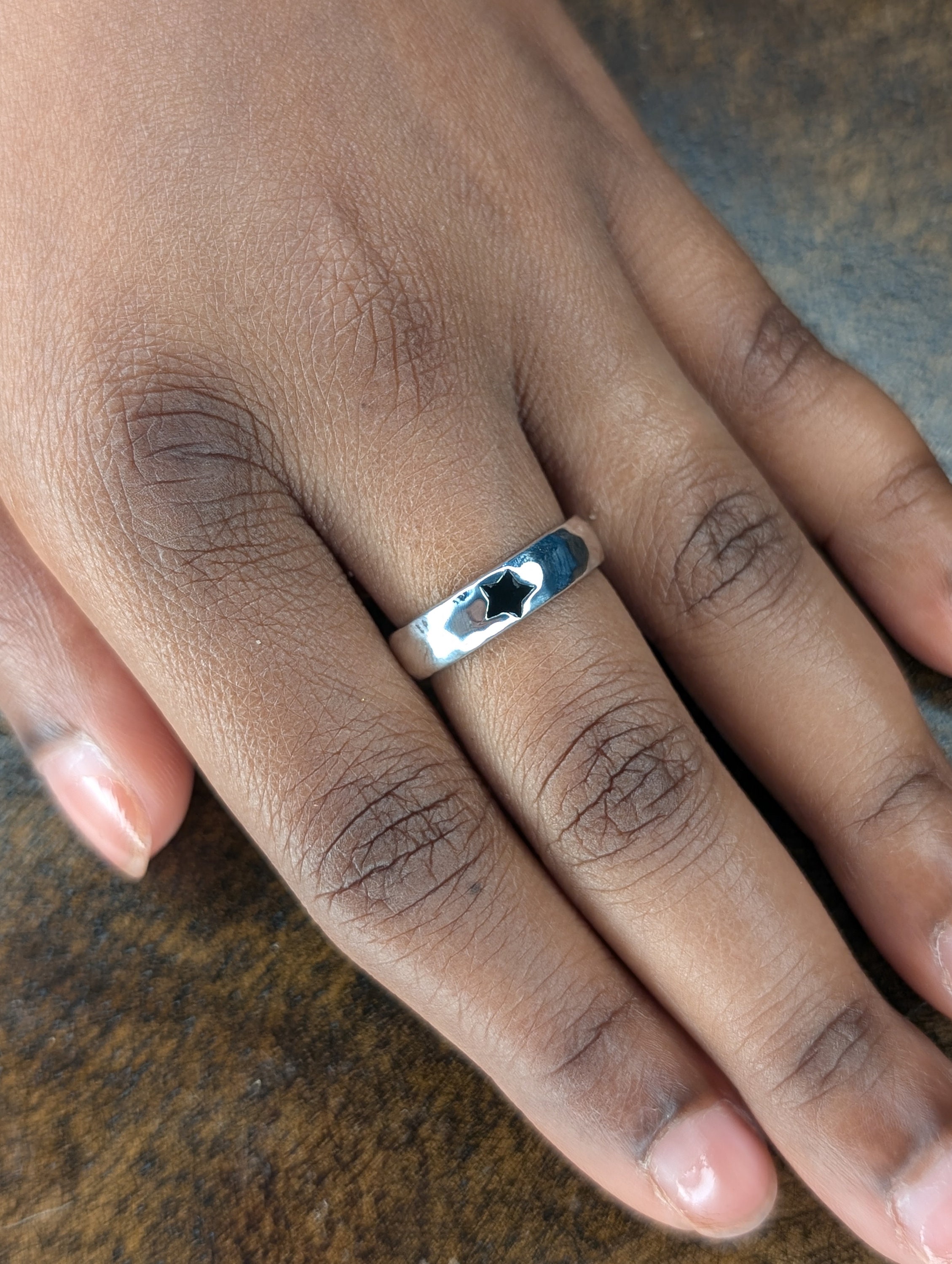 Blackstar Open Ring (925 Silver) Sterling Silver, Bold Jewellery