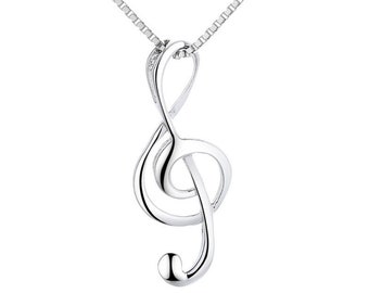 Silver Music Note Pendant (925 Silver) Sterling Silver, Charm, Tiny Dainty, Bold Jewellery, Cute Gifts, Musical, Musician Gift