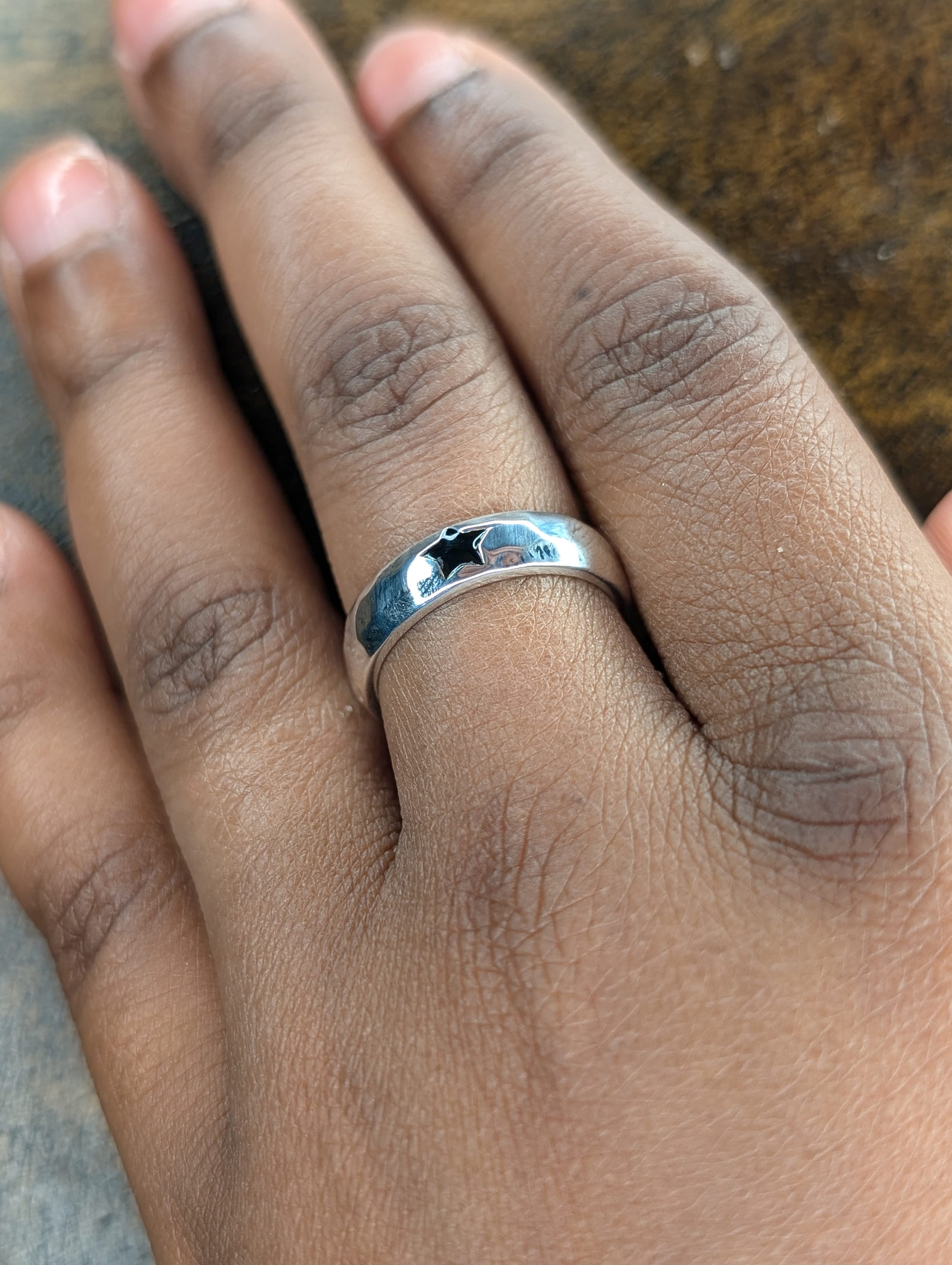 Blackstar Open Ring (925 Silver) Sterling Silver, Bold Jewellery